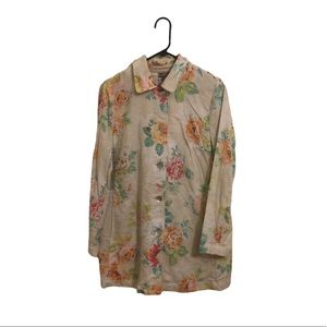 J. Jill Pastel Floral Print Linen Blend Jacket